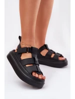 Sandały Damskie Na Platformie Czarne Nitavelia