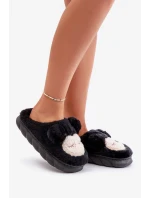 Teplé dámske čierne papuče s kožušinou Jozelinetta Teplé dámske čierne papuče s kožušinou Jozelinetta