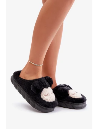 Teplé dámske čierne papuče s kožušinou Jozelinetta Teplé dámske čierne papuče s kožušinou Jozelinetta