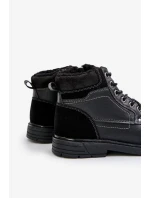 Zateplené pánske trapery z eko kože Black Venredia Zateplené pánske trapery z eko kože Black Venredia