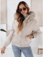 Dámska zimná bunda VESSADA krátka s kožušinou svetlo béžová FashionStreet TY5062 Dámska zimná bunda VESSADA krátka s kožušinou svetlo béžová FashionStreet TY5062