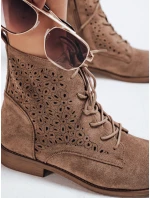 Dámske šnurovacie topánky coffee FashionStreet ZY1151 Dámske šnurovacie topánky coffee FashionStreet ZY1151