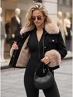 Dámska zimná bunda s kožušinou, čierna, FashionStreet TY5703 Dámska zimná bunda s kožušinou, čierna, FashionStreet TY5703
