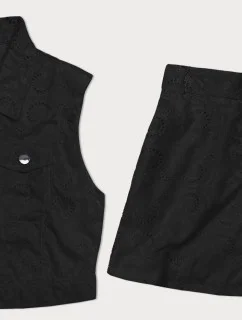 Letný set vesta a krátke šortky čierna (72018)