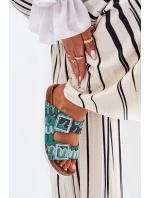 Klapki Damskie Z Klamrami I Brokatem S.Barski RB51-006 Zielone