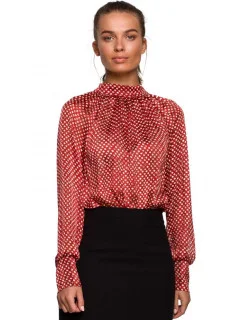 Šifónová blúzka S235 model 2 Červená - Štýlovo