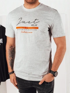 Pánske sivé tričko s potlačou FashionStreet RX5424