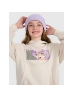 Dievčenská mikina bez prúžkov s kapucňou 4F 4FJRAW25TSWSF2294-11S