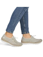 Dámske kožené slip-on topánky béžové Rieker N42F1-60 Dámske kožené slip-on topánky béžové Rieker N42F1-60