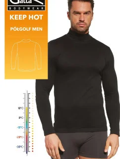 Pánsky polorolák 3079S Keep Hot Čierna - Gatta