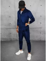 Pánska tmavomodrá velúrová mikina FashionStreet BX5537