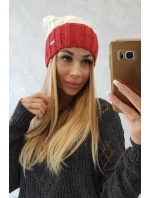 Čiapka Paris fleece K212 ecru+bordeaux