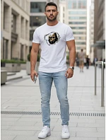 Pánske bavlnené tričko s potlačou biele FashionStreet NX5085R Pánske bavlnené tričko s potlačou biele FashionStreet NX5085R
