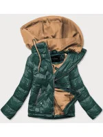 Zeleno / karamelová dímská bunda s kapucňou (BH2003)