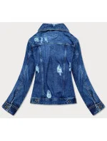 Tmavomodrá dámska džínsová bunda (D3578)