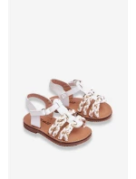 Dziecięce Sandały Na Rzep Z Paseczkami Białe Sammy