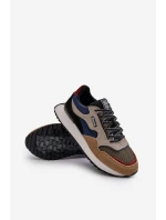 Sneakersy Męskie Big Star NN174320 Memory Foam System Beżowo-Niebieskie