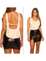 Sexy KouCla discotop with rhinestones backless