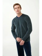 Vamp - Zamatové pruhované pyžamo 21713 - Vamp