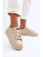 Damskie Sneakersy Big Star NN274210 Beżowe