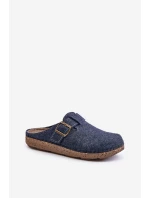 Kapcie Męskie Z Klamrą Klapki Profilaktyczne Inblu MT000012 Granatowe