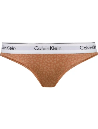 Dámske nohavičky F3787E 796 hnedá/vzor - Calvin Klein