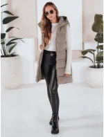 Dámska prešívaná vesta BRITA béžová FashionStreet TY3267 Dámska prešívaná vesta BRITA béžová FashionStreet TY3267