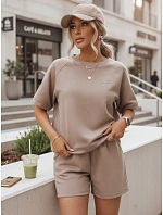 Dámsky letný set s motýľom z mäkkej viskózy v moka farbe FashionStreet AY1190 Dámsky letný set s motýľom z mäkkej viskózy v moka farbe FashionStreet AY1190