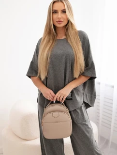 Súprava bavlnená blúzka + nohavice Grafit