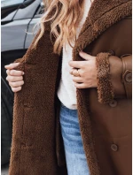 Dámsky zimný kabát CHICFROST dlhý hnedý kožený FashionStreet TY4992