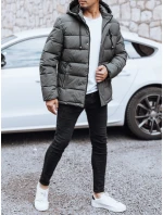 Pánska prešívaná zimná bunda s kapucňou FashionStreet graphite TX5053