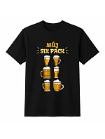 Pánske bavlnené tričko s potlačou - MY SIX PACK - čierne Pánske bavlnené tričko s potlačou - MY SIX PACK - čierne