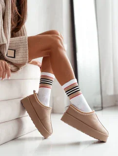 Milena ponožky 0071-006 Polovičné froté jedinečný pruhovaný lem 38-41