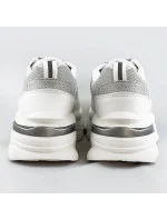 Bielo-šedé šnurovacie dámske športové topánky (LU-3)