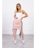 Nohavice/oblek s nápisom selfie tmavo púdrovo ružové