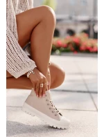 Dámske vysoké členkové tenisky Big Star Beige