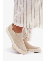 Dámske slip-on tenisky Big Star - béžové