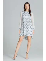 Dámske šaty L082 white/blue - Lenitif