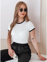 Dámske bavlnené tričko s LUMINASI biele FashionStreet RY2887 Dámske bavlnené tričko s LUMINASI biele FashionStreet RY2887