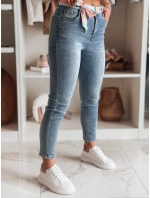 Dámske džínsové nohavice slim fit s opaskom TRENDLINE modré FashionStreet UY2478