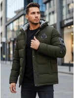 Pánska zimná bunda s kapucňou zelená FashionStreet TX5092 Pánska zimná bunda s kapucňou zelená FashionStreet TX5092