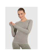 Dámske rýchloschnúce tričko na jogu a pilates s dlhým rukávom slim fit 4F 4FWAW25TFLOF429-41A women's