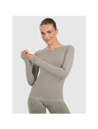 Dámske rýchloschnúce tričko na jogu a pilates s dlhým rukávom slim fit 4F 4FWAW25TFLOF429-41A women's