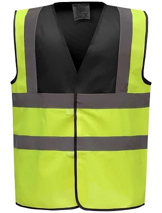Yoko HVW 100 Hi-Vis bezpečnostná vesta 79.W100 čierna/výstražná žltá Yoko HVW 100 Hi-Vis bezpečnostná vesta 79.W100 čierna/výstražná žltá