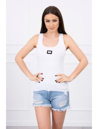 Rebrovaná blúzka s blúzkou biela