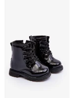 Dětské lakované kotníkové boty na zip, Black Tibbie Dětské lakované kotníkové boty na zip, Black Tibbie