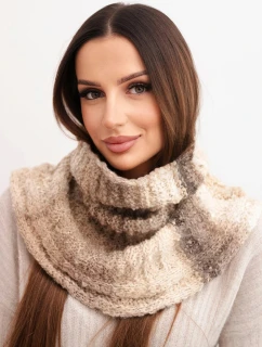 Dámska pletená mäkká šatka golfová zimná KN21 béžová