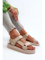 Damskie Sandały Na Platformie Big Star NN274A535 Beżowe