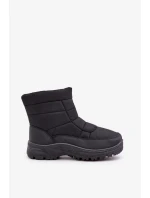 Pánske snehové topánky na zips s kožušinovou izoláciou čierne Linnora