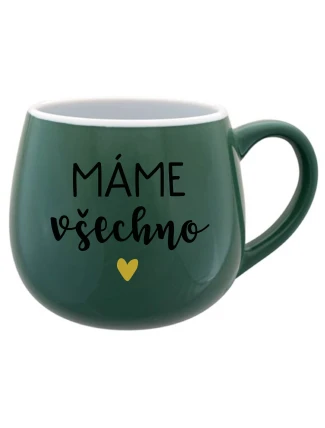 MÁME VŠECHNO - zelený keramický hrníček 300 ml